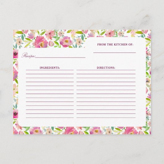 ブルーミングシックミント&赤面花嫁beレシピカード 案内ポストカード (裏面)