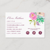 ブルーミングシック多肉質ピンクの水色フローラ 名刺 (裏面)