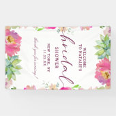 ブルーミングシック赤面フローラブライダルシャワー歓迎 横断幕 (横)