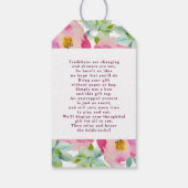 ブルーミングシック赤面フローラブライダルディスプレイシャワー ギフトタグ (裏面)