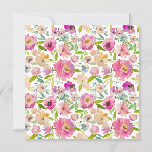 ブルーミングシック赤面フローラ婚約パーティスクエア 招待状 (裏面)