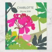 ブルーミングジェラニウムフローリストガーデンパーティー ワインラベル (シングルラベル)