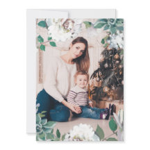 ブルーミングジョイフローラクリスマスダブルフォトカード