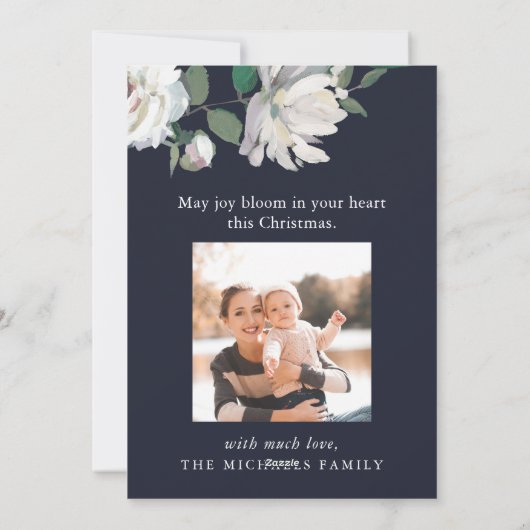 ブルーミングジョイフローラクリスマスダブルフォトカード シーズンカード (裏面)