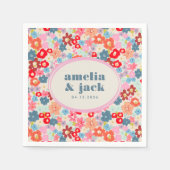 ブルーミングジョイブライトフローラマクシマリス結婚ト スタンダードカクテルナプキン (正面)