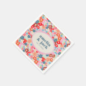 ブルーミングジョイブライトフローラマクシマリス結婚ト スタンダードカクテルナプキン (角)