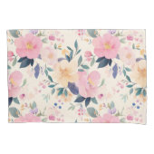 ブルーミングセレニティピンクローズウォーターカラー 枕カバー (正面左)