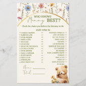 ブルーミングソフトピーチ喜びテディベアのゲームカード チラシ (正面)