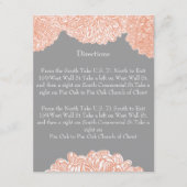 ブルーミングダリアピーチコーラル結婚ズ エンクロージャーカード (正面)