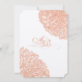 ブルーミングダリアピーチコーラル結婚ズ 招待状 (裏面)