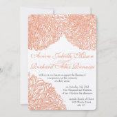 ブルーミングダリアピーチコーラル結婚ズ 招待状 (正面)