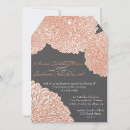 ブルーミングダリアピーチコーラル結婚ズ 招待状