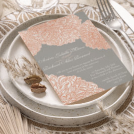 ブルーミングダリアピーチコーラル結婚ズ 招待状