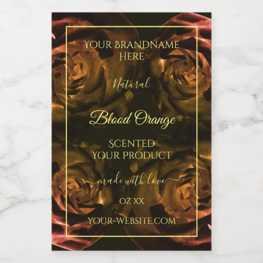 ブルーミングダークレッドオレンジバラシックな製品ラベル フードラベル (シングルラベル)