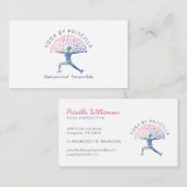 ブルーミングツリーウーマンヨガポーズロゴ 名刺 (正面/裏面)