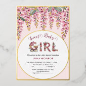 ブルーミングツリー赤ちゃんシャワー箔招待状 箔招待状 (正面)