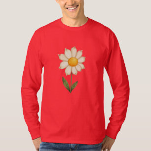 ブルーミングデイジーお洒落-自然インスパイアスリーブ Tシャツ