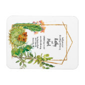 ブルーミングデザートサボテン幾何結婚の マグネット (横)