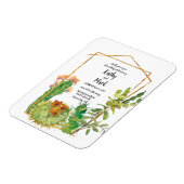 ブルーミングデザートサボテン幾何結婚の マグネット (左側)