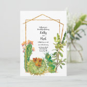 ブルーミングデザートサボテン幾何結婚の 招待状 (スタンド正面)