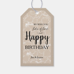 ブルーミングハイビスカスフローラスケッチチューペギフトラベル ギフトタグ