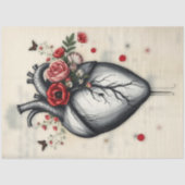 ブルーミングハートとフラッタリングウィングデコパージュ 薄葉紙 (正面)