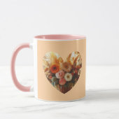 ブルーミングハートコーヒーマグ（優しい花） マグカップ (左)