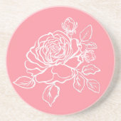 ブルーミングバラスカスタムケッチ背景色 コースター (正面)