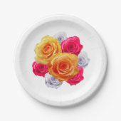 ブルーミングバラモチーフ紙プレート ペーパープレート (正面)