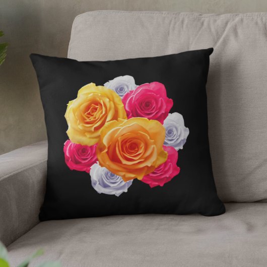 ブルーミングバラモチーフ装飾用クッション クッション