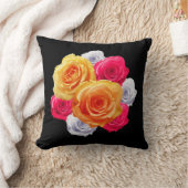 ブルーミングバラモチーフ装飾用クッション クッション (ブランケット)