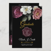 ブルーミングバラ写真卒業招待状 セーブザデート (正面/裏面)