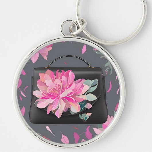 ブルーミングバラAIアート キーホルダー (正面)