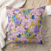 ブルーミングパステルフローラデザイン装飾用クッション クッション (ブランケット)