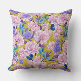 ブルーミングパステルフローラデザイン装飾用クッション クッション