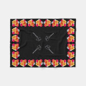 ブルーミングパーソナライズされたバラモチーフフリースブランケット フリースブランケット (正面(横))