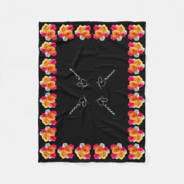 ブルーミングパーソナライズされたバラモチーフフリースブランケット フリースブランケット