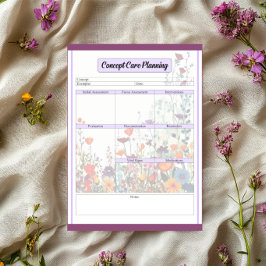 ブルーミングパープルガーデン_コンセプト計気に画 ノートパッド