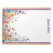 ブルーミングパープルガーデン ノートパッド (正面)