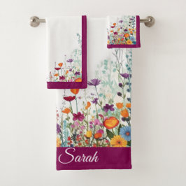 ブルーミングパープルガーデン バスタオルセット