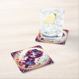 ブルーミングパープルガーデン ペーパーコースター