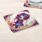 ブルーミングパープルガーデン ペーパーコースター (アングル)