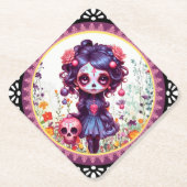 ブルーミングパープルガーデン ペーパーコースター (正面)