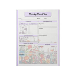 ブルーミングパープルガーデン_看護気に計画 ノートパッド