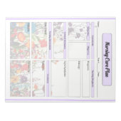 ブルーミングパープルガーデン_看護気に計画 ノートパッド (正面)