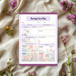 ブルーミングパープルガーデン_看護気に計画 ノートパッド