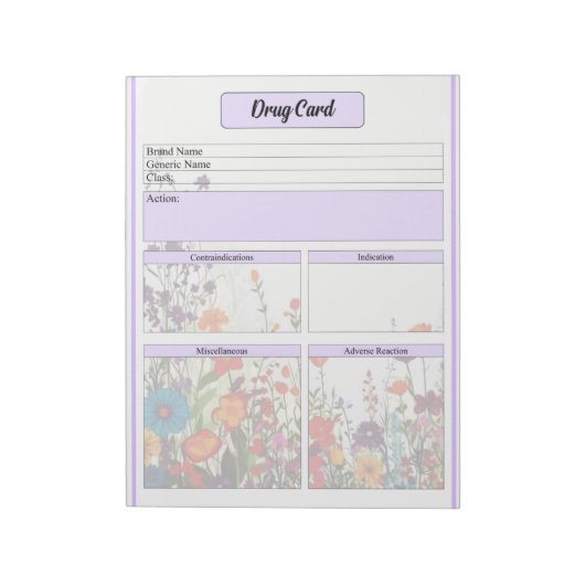ブルーミングパープルガーデン(B) _Drug Card ノートパッド (回転)