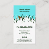 ブルーミングビジネスパーソナライズされたバタフライ気にラン 名刺 (裏面)