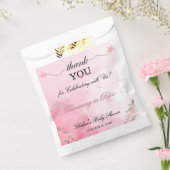 ブルーミングピンクの水の色のアートありがとう赤ちゃんシャワー フェイバーバッグ (封をした状態)