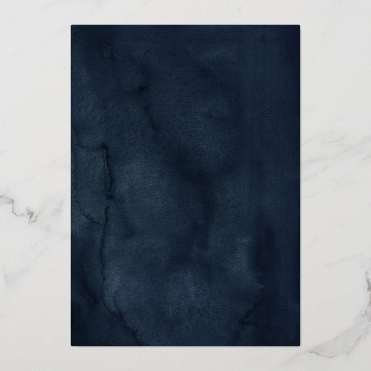 ブルーミングピンクネイビーフローラ蝶キンセアニェラ 箔招待状 (裏面)